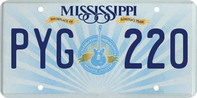 MS license plate PYG220