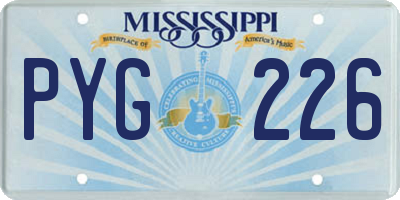 MS license plate PYG226
