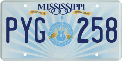 MS license plate PYG258
