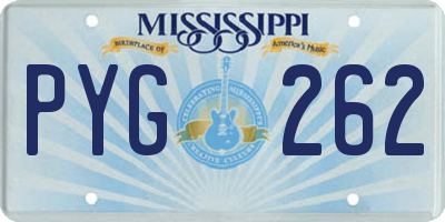MS license plate PYG262
