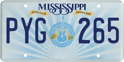 MS license plate PYG265