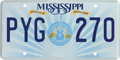 MS license plate PYG270