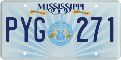 MS license plate PYG271