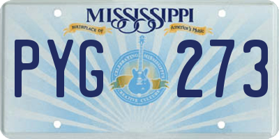 MS license plate PYG273