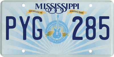 MS license plate PYG285