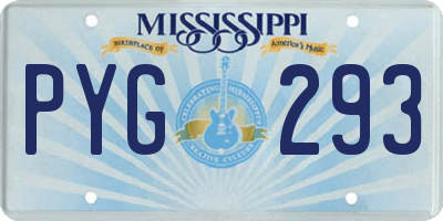 MS license plate PYG293