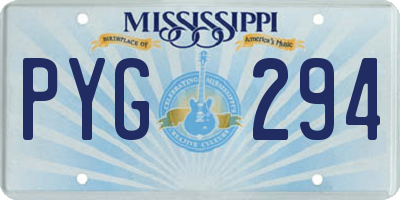 MS license plate PYG294