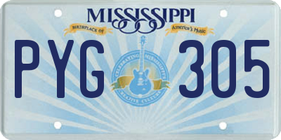 MS license plate PYG305
