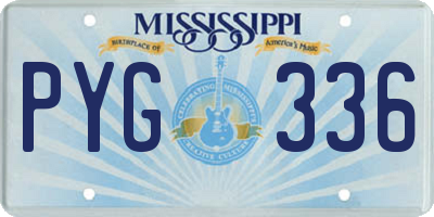 MS license plate PYG336