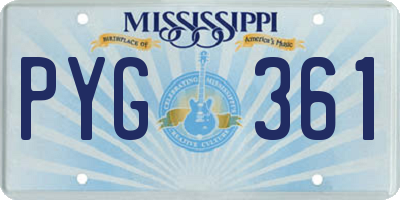 MS license plate PYG361