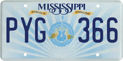 MS license plate PYG366