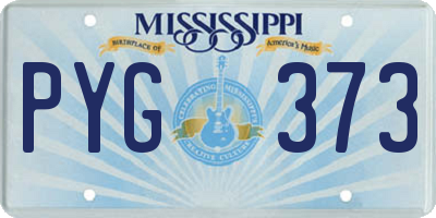 MS license plate PYG373