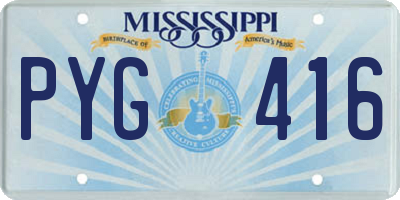 MS license plate PYG416
