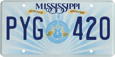 MS license plate PYG420
