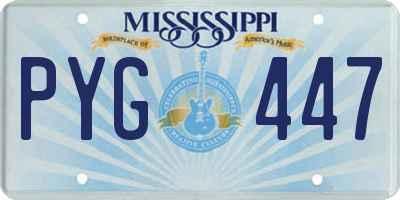 MS license plate PYG447
