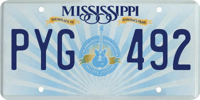 MS license plate PYG492