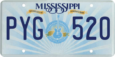 MS license plate PYG520