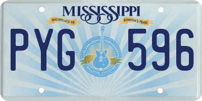 MS license plate PYG596