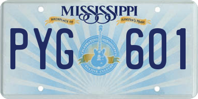 MS license plate PYG601