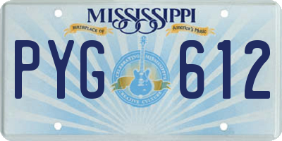 MS license plate PYG612