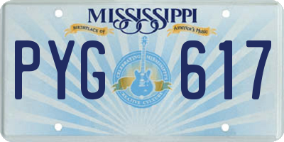 MS license plate PYG617