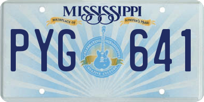 MS license plate PYG641