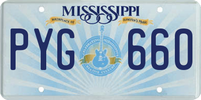 MS license plate PYG660