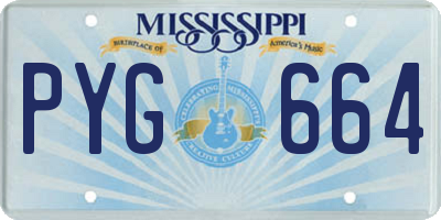 MS license plate PYG664