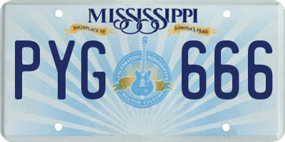 MS license plate PYG666