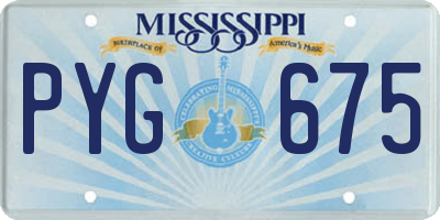 MS license plate PYG675