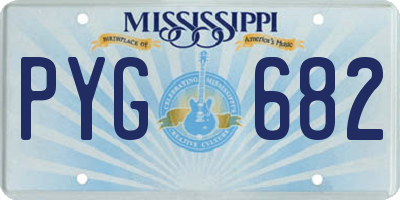 MS license plate PYG682