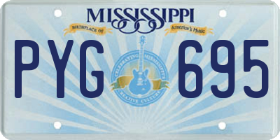 MS license plate PYG695