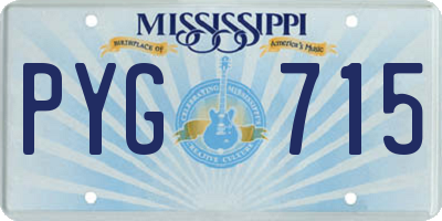 MS license plate PYG715