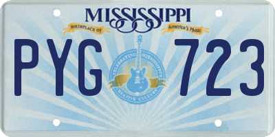MS license plate PYG723