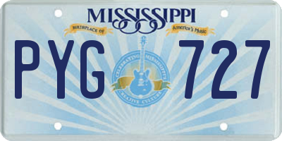 MS license plate PYG727
