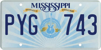 MS license plate PYG743