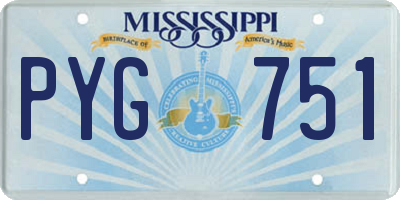 MS license plate PYG751