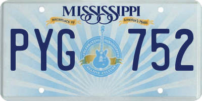 MS license plate PYG752