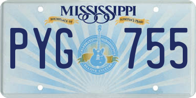 MS license plate PYG755