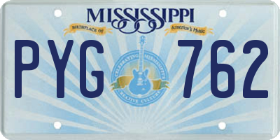 MS license plate PYG762