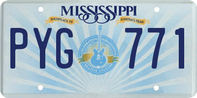 MS license plate PYG771