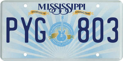 MS license plate PYG803