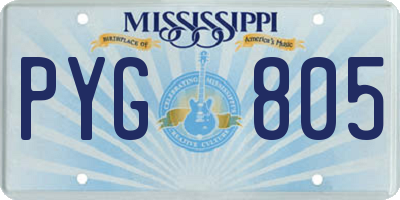 MS license plate PYG805