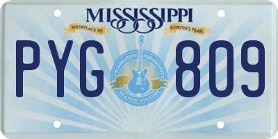 MS license plate PYG809