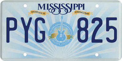 MS license plate PYG825