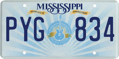 MS license plate PYG834