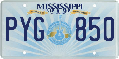 MS license plate PYG850
