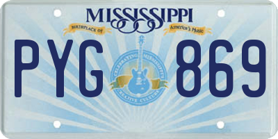 MS license plate PYG869