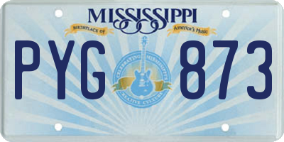 MS license plate PYG873