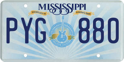 MS license plate PYG880